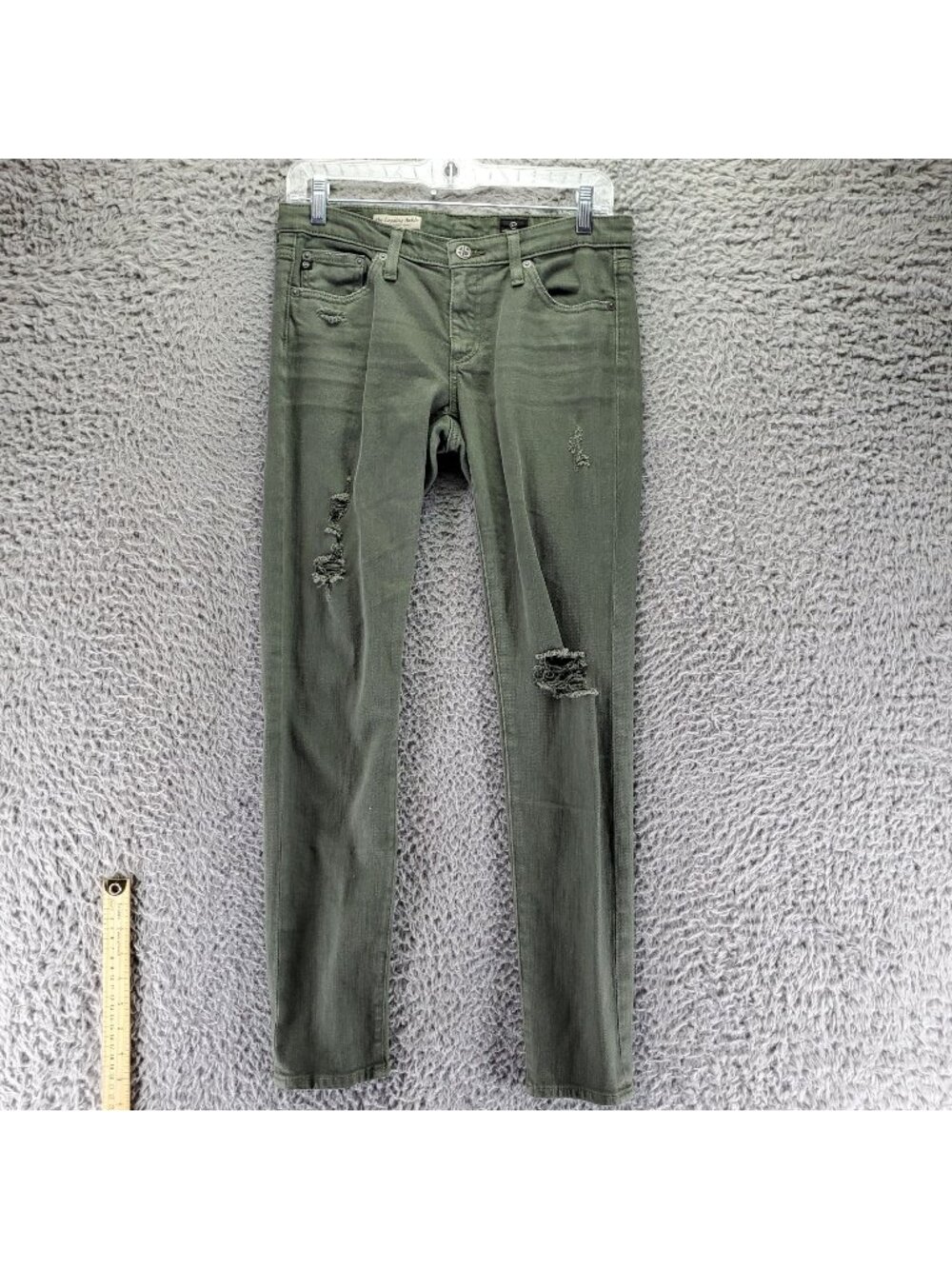 AG Adriano Goldschmied Jeans Womens 27 Green Legging Ankle Super Skinny *Read*